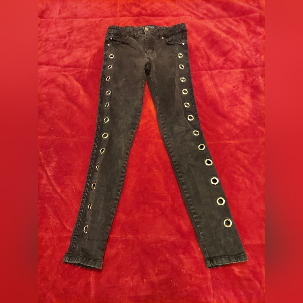 Tripp NYC Black Denim with Silver Button